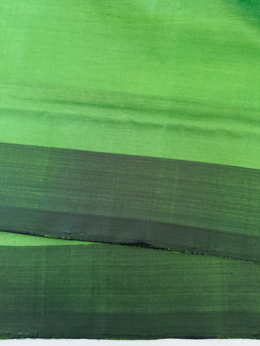 Vegan Silk Saree | No Zari | No Blouse | Handwoven | Leaf Green & Purple | Ships from California